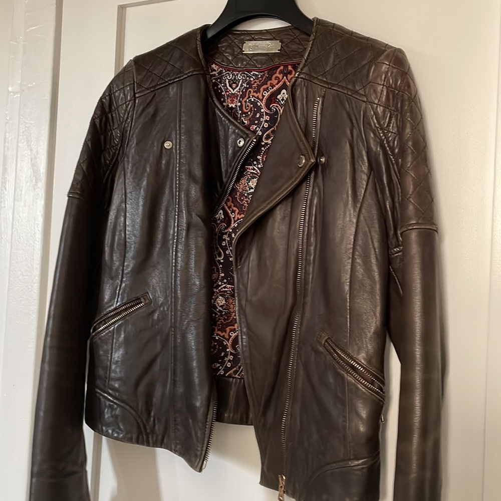 Massimo dutti real leather jacket